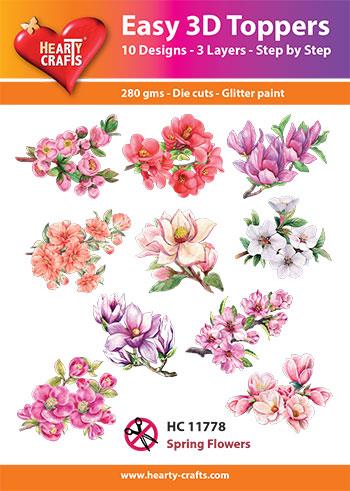 Hearty Crafts - Easy 3D Toppers Spring Flowers - HC 11778