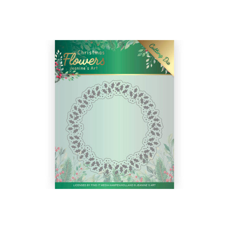 Jeanines Art - Die Holly Christmas Wreath - JAD10103