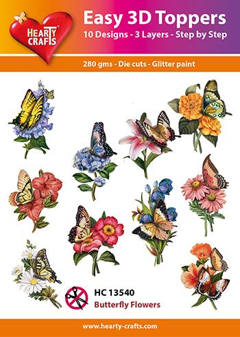 Hearty Crafts - Easy 3D Toppers Butterfly Flowers - HC 13540