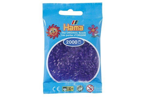 Hama - Mini Perler 2000 Stk. Transparent Lilla - 501-24