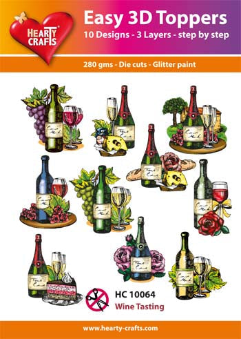 Hearty Crafts - Easy 3D Toppers Wine Tasting - HC 10064
