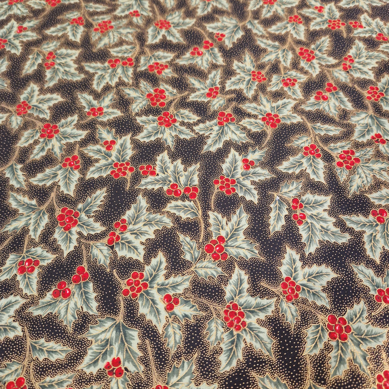 Robert Kaufman - Patchworkstof Holiday Flourish 13 Black - 19258-2