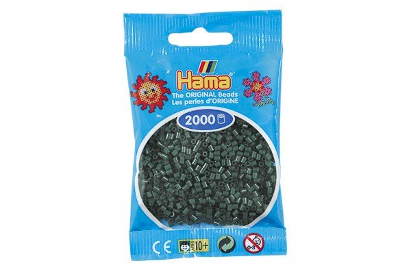 Hama - Mini Perler 2000 Stk. Mørkegrøn - 501-28