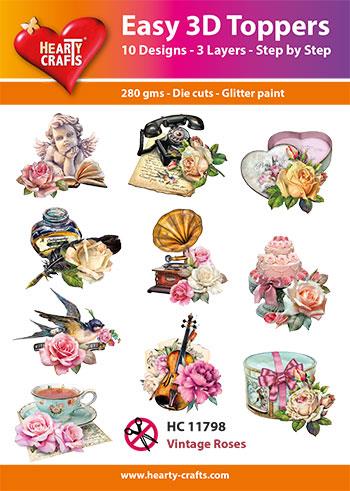 Hearty Crafts - Easy 3D Toppers Vintage Roses - HC 11798