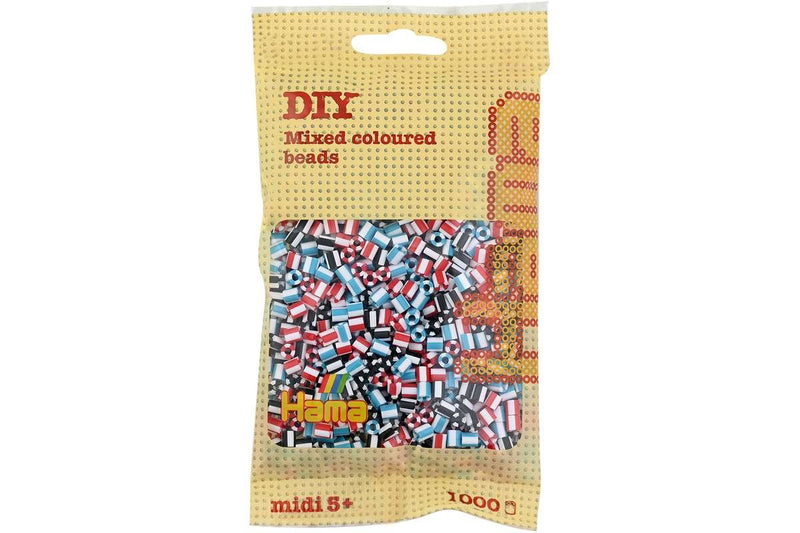 Hama - Midi Perler 1000 Stk. Stribet Mix 91 - 207-91