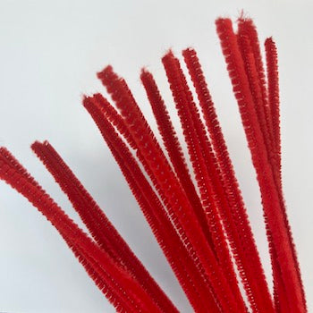 Danmore - Chenille 6 Mm. x 30 Cm. Julerød - 25 Stk.