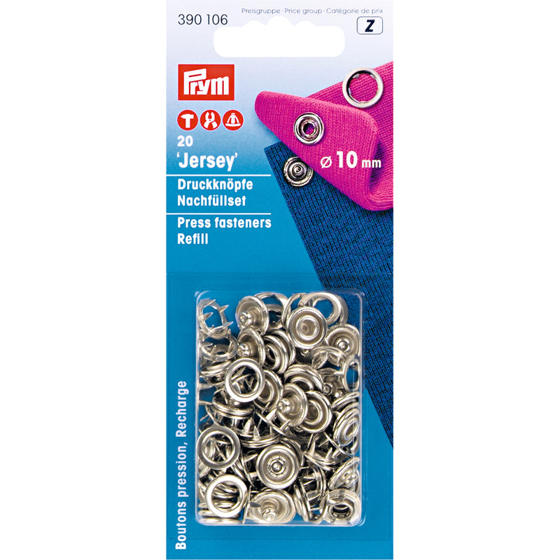 Prym - Jersey Trykknapper Refill 20 Stk. - 10 Mm.