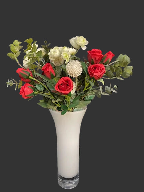 Buket med røde roser