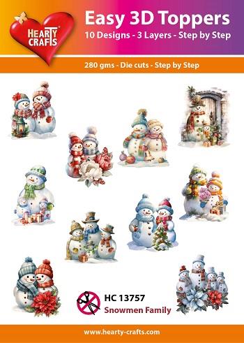 Hearty Crafts - Easy 3D Toppers Snowmen Family - HC 13757