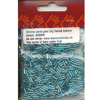 Danmore - Glasstift 2 x 9 Mm. - Havblå