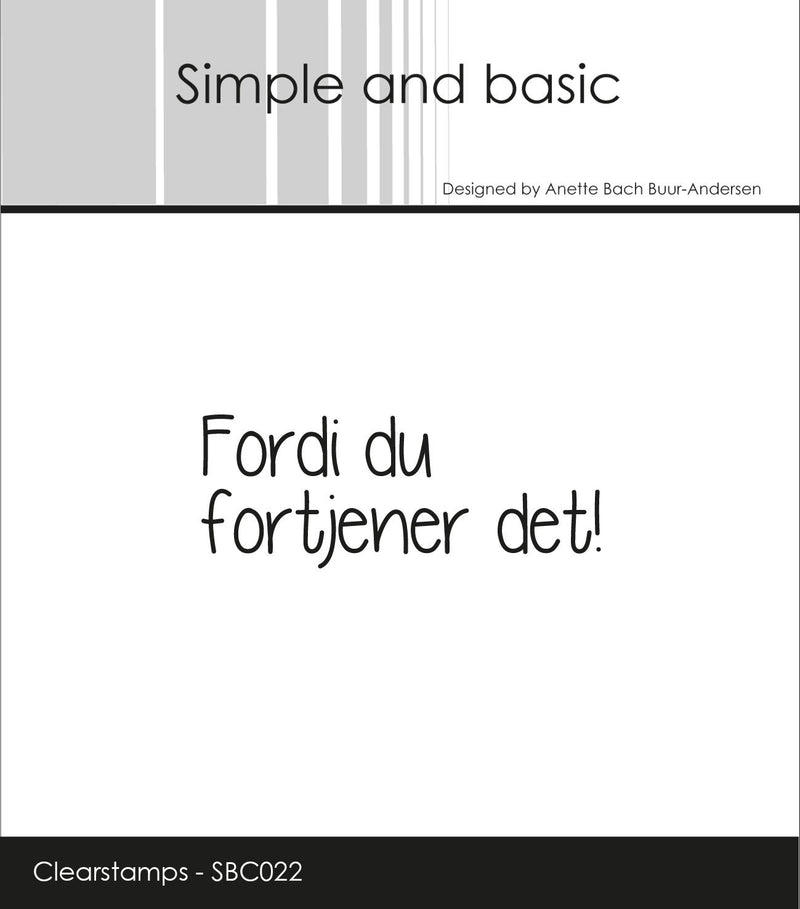 Simple and Basic - Stempel Fordi Du Fortjener Det - SBC022