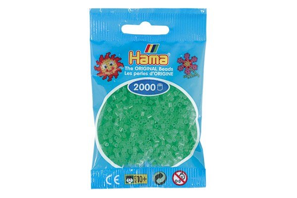 Hama - Mini Perler 2000 Stk. Neon Grøn - 501-37