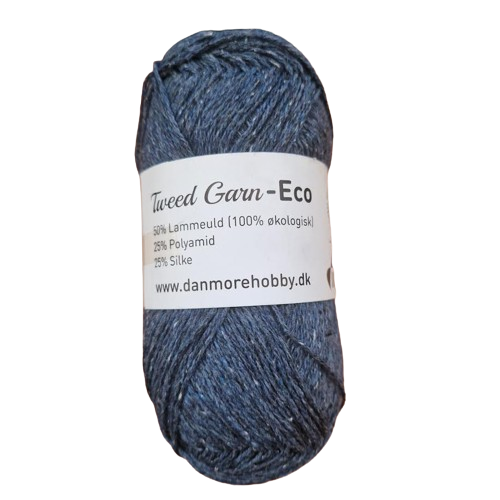 Danmore - Tweed Garn Eco - Blå Meleret