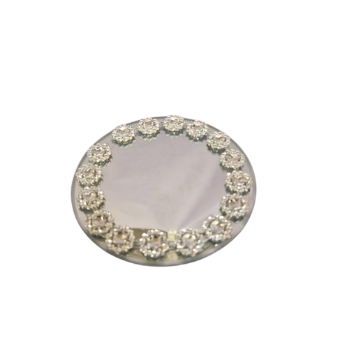 Gardinlageret - Spejlfad Med Glasperler - 10 Cm.