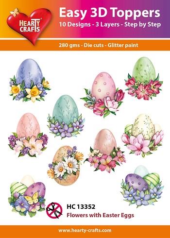 Hearty Crafts - Easy 3D Toppers Flowers With Easter Eggs - HC 13352