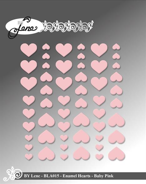 By Lene - Enamel Hearts BLA015 - Lyserød