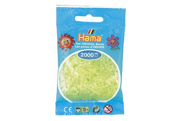 Hama - Mini Perler 2000 Stk. Neon Gul - 501-34