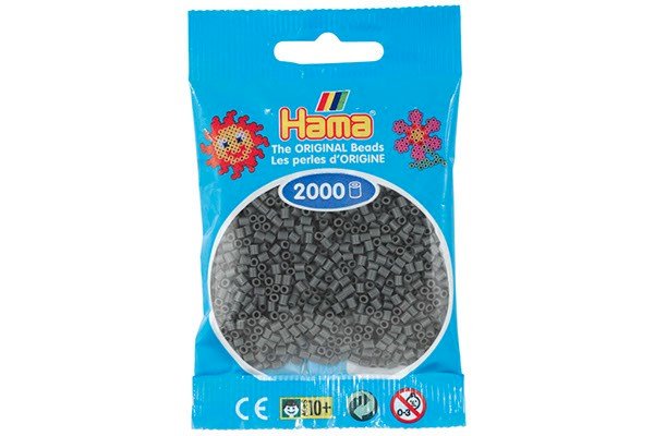 Hama - Mini Perler 2000 Stk. Mørkegrå - 501-71