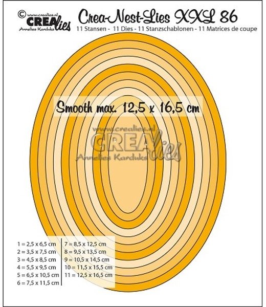 Crealies - Die Smooth Ovals - CLNestXXL86