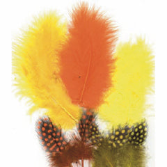 Danmore - Fjer 18 Stk. - Gul/Orange Mix