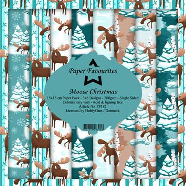 Paper Favourites - Pyntepapir 15 X 15 Cm. Moose Christmas - PF182
