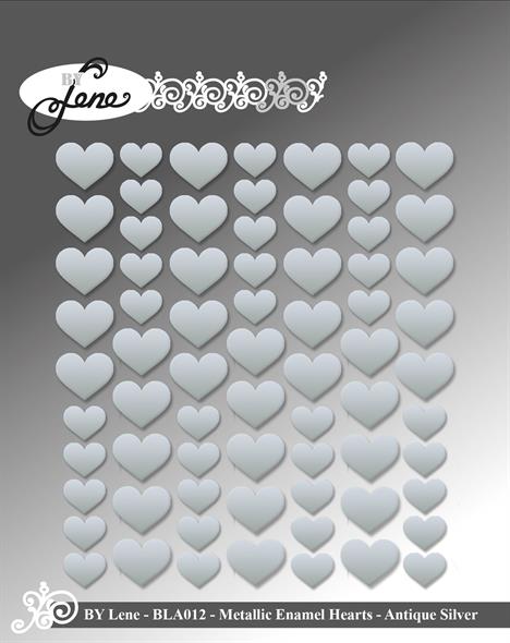 By Lene - Enamel Hearts BLA012 - Antik Sølv