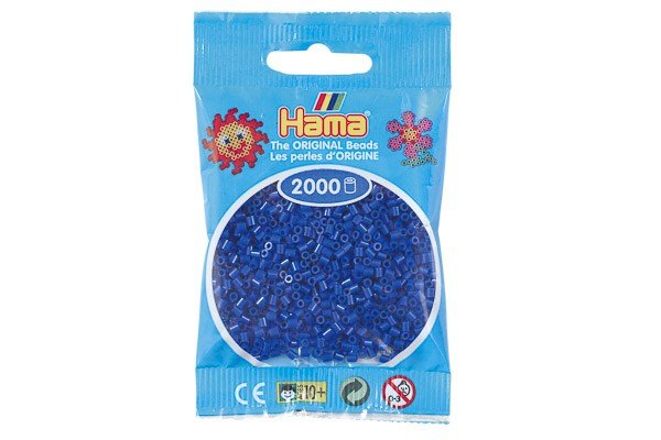 Hama - Mini Perler 2000 Stk. Blå - 501-08