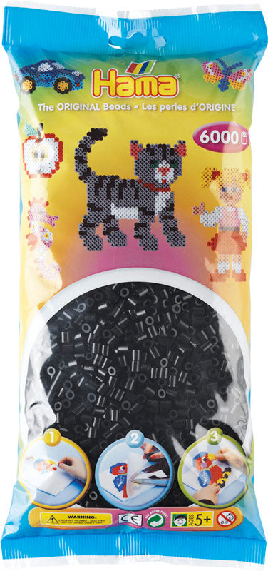 Hama - Midi Perler 6000 Stk. Sort - 205-18