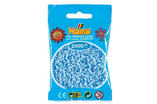 Hama - Mini Perler 2000 Stk. Pastel Isblå - 501-97