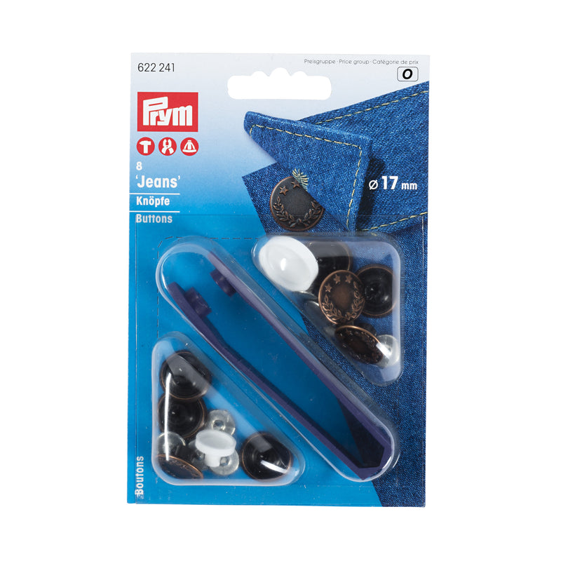 Prym - Jeansknapper 17 Mm. - Antik Messing