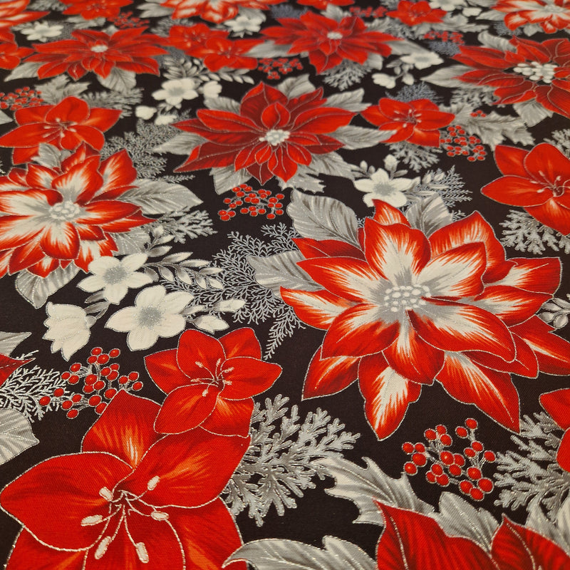 Robert Kaufman - Patchworkstof Holiday Flourish 11 Ebony - 17336-189