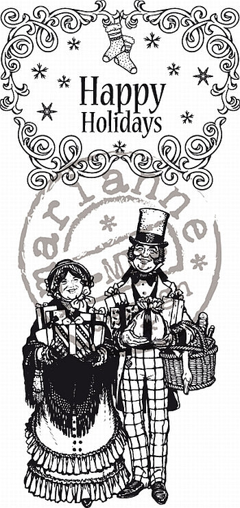 Marianne Design - Stempel Vintage Happy Holidays - CS0875