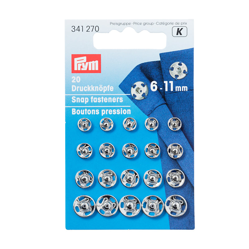 Prym - Tryklåse 6-11 Mm. - Sølv