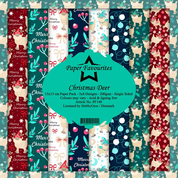 Paper Favourites - Pyntepapir 15 X 15 Cm. Christmas Deer - PF148