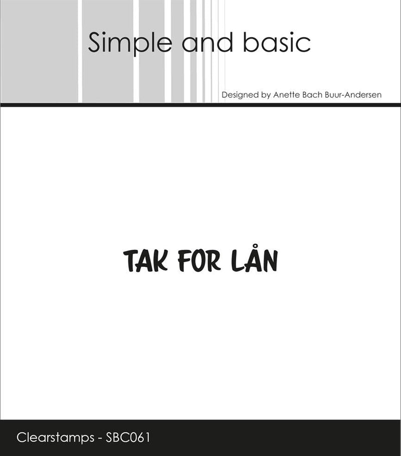 Simple and Basic - Stempel Tak For Lån - SBC061