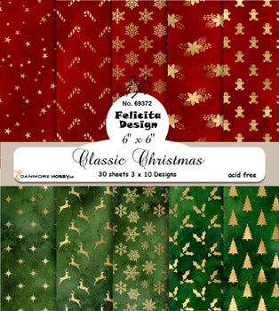 Felicita Design - Pyntepapir 15 x 15 Cm. - Classic Christmas
