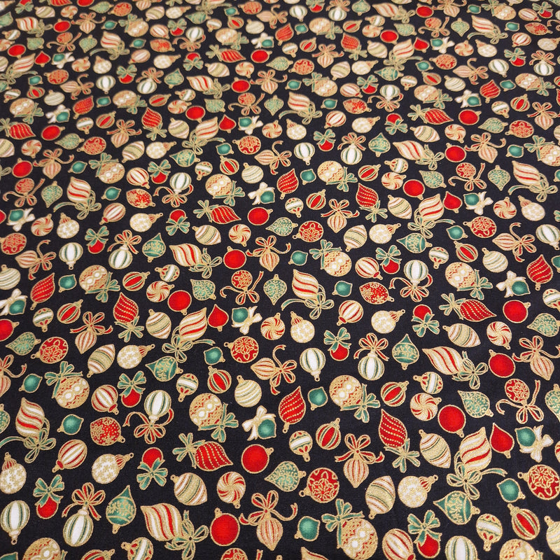Robert Kaufman - Patchworkstof Holiday Charms Black - 19948-2