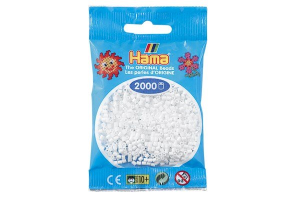 Hama - Mini Perler 2000 Stk. Hvid - 501-01